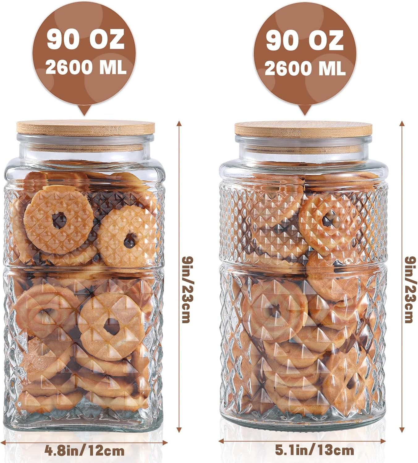 0.7Gallon/2600ml Glass Cookie  - Food Storage Containers Glass บทวิจารณ์และราคา
