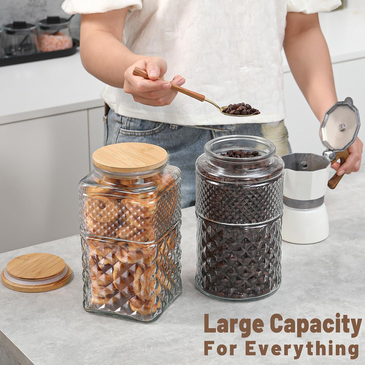 0.7Gallon/2600ml Glass Cookie  - Food Storage Containers Glass บทวิจารณ์และราคา
