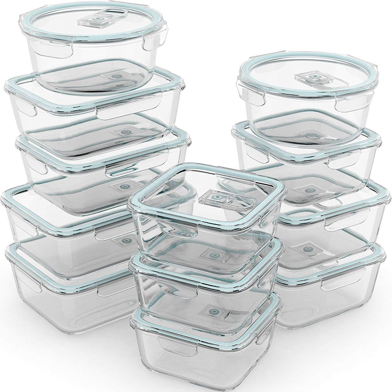 24 Pc Airtight Glass Food Stor - Food Storage Containers Glass บทวิจารณ์และราคา