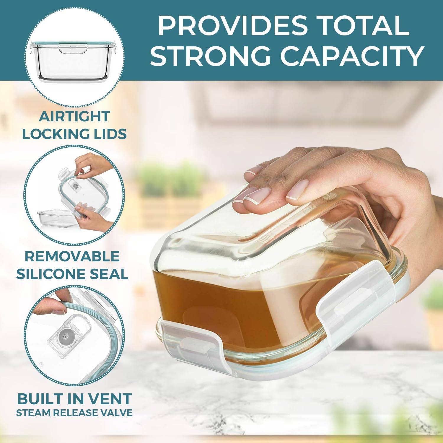 24 Pc Airtight Glass Food Stor - Food Storage Containers Glass บทวิจารณ์และราคา
