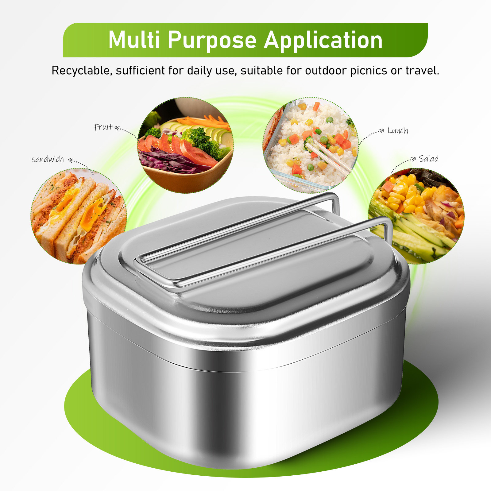 Aluminum Lunch Box Portable Ou - Food Storage Aluminum Containers บทวิจารณ์และราคา