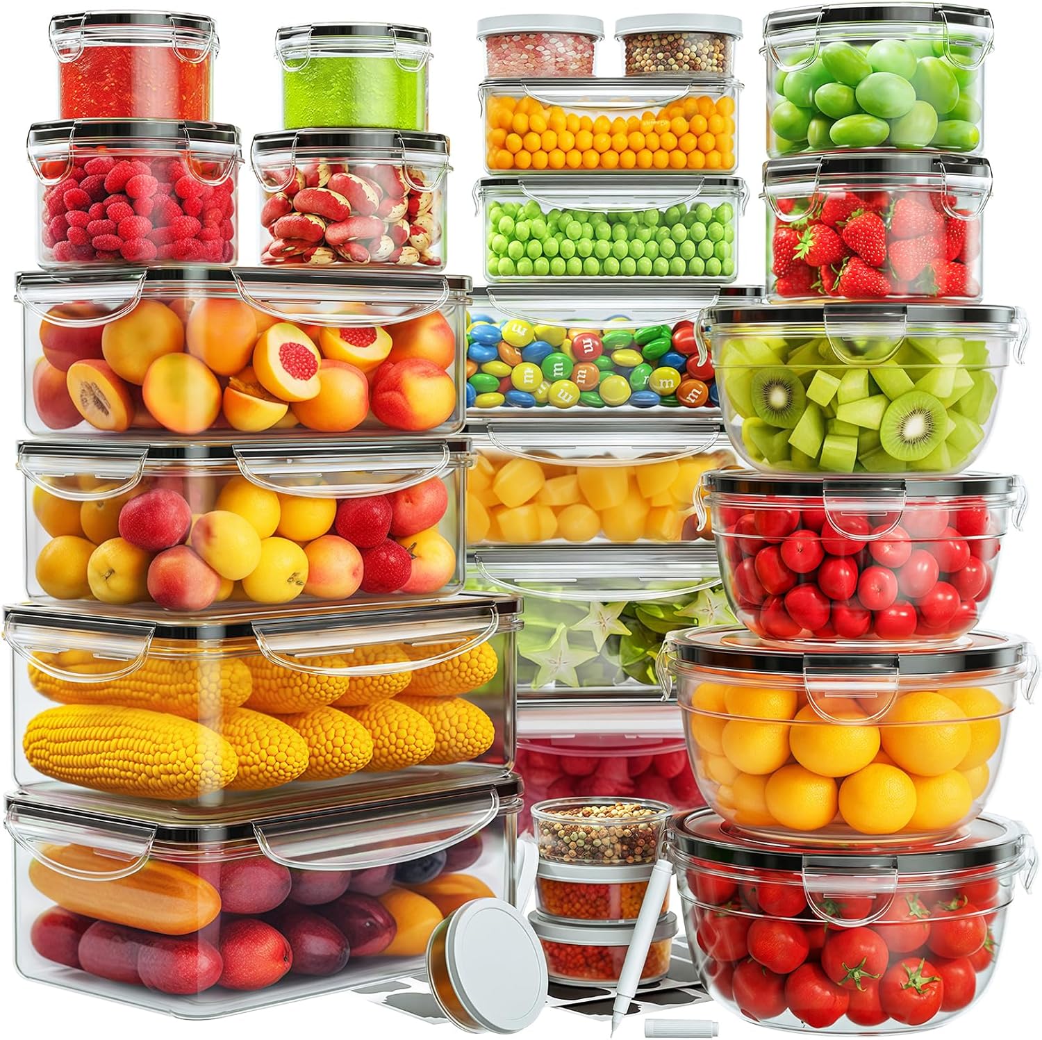 52 PCS Food Storage Containers - Food Storage Meals บทวิจารณ์และราคา