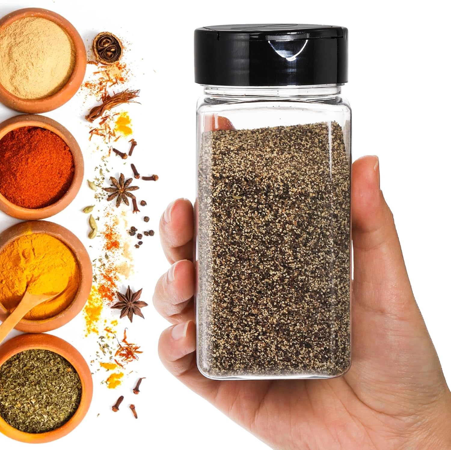 Square Large Plastic Spice Jar - Food Storage Box Large บทวิจารณ์และราคา