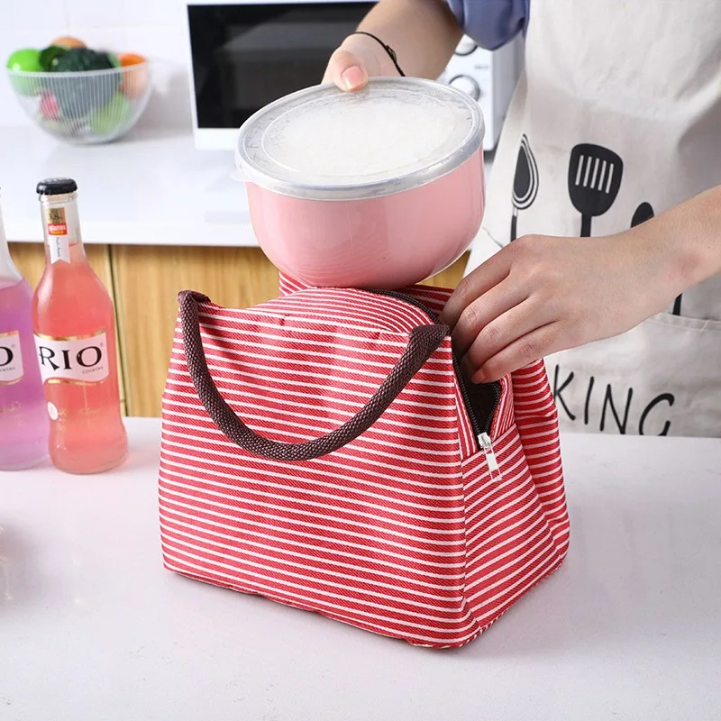 New Stripes Lunch Bag For Wome - Food Storage Thermos บทวิจารณ์และราคา