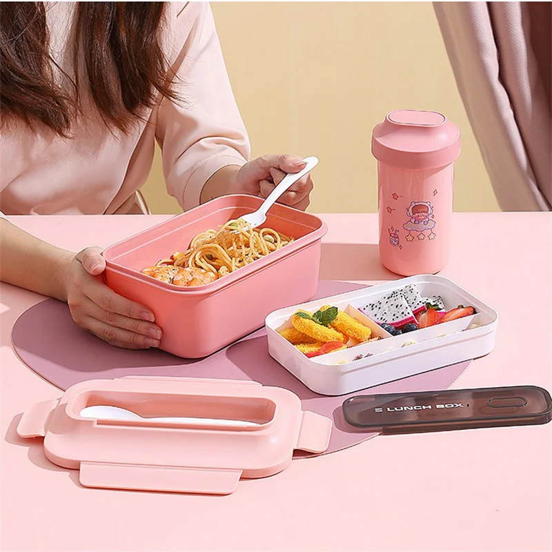 1200/1500ML Lunch Box Portable - Food Storage Tupperware บทวิจารณ์และราคา