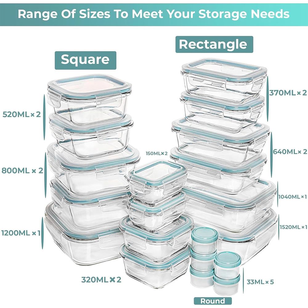 Pc Set Glass Food Storage Cont - Food Storage Containers Glass บทวิจารณ์และราคา