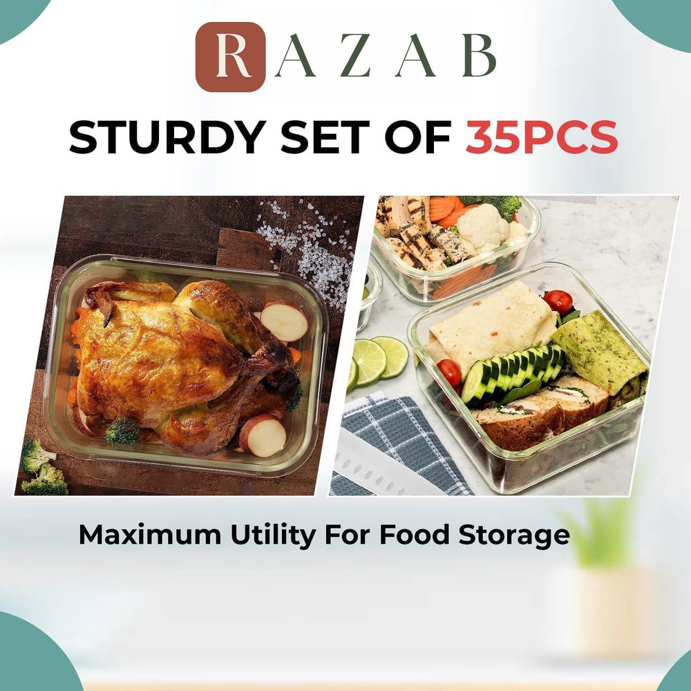 Pc Set Glass Food Storage Cont - Food Storage Containers Glass บทวิจารณ์และราคา