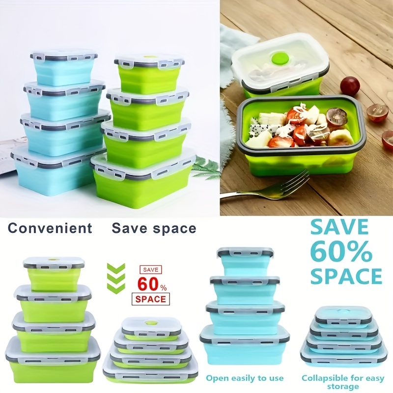1/4pcs Collapsible Silicone Fo - Food Storage Tupperware บทวิจารณ์และราคา