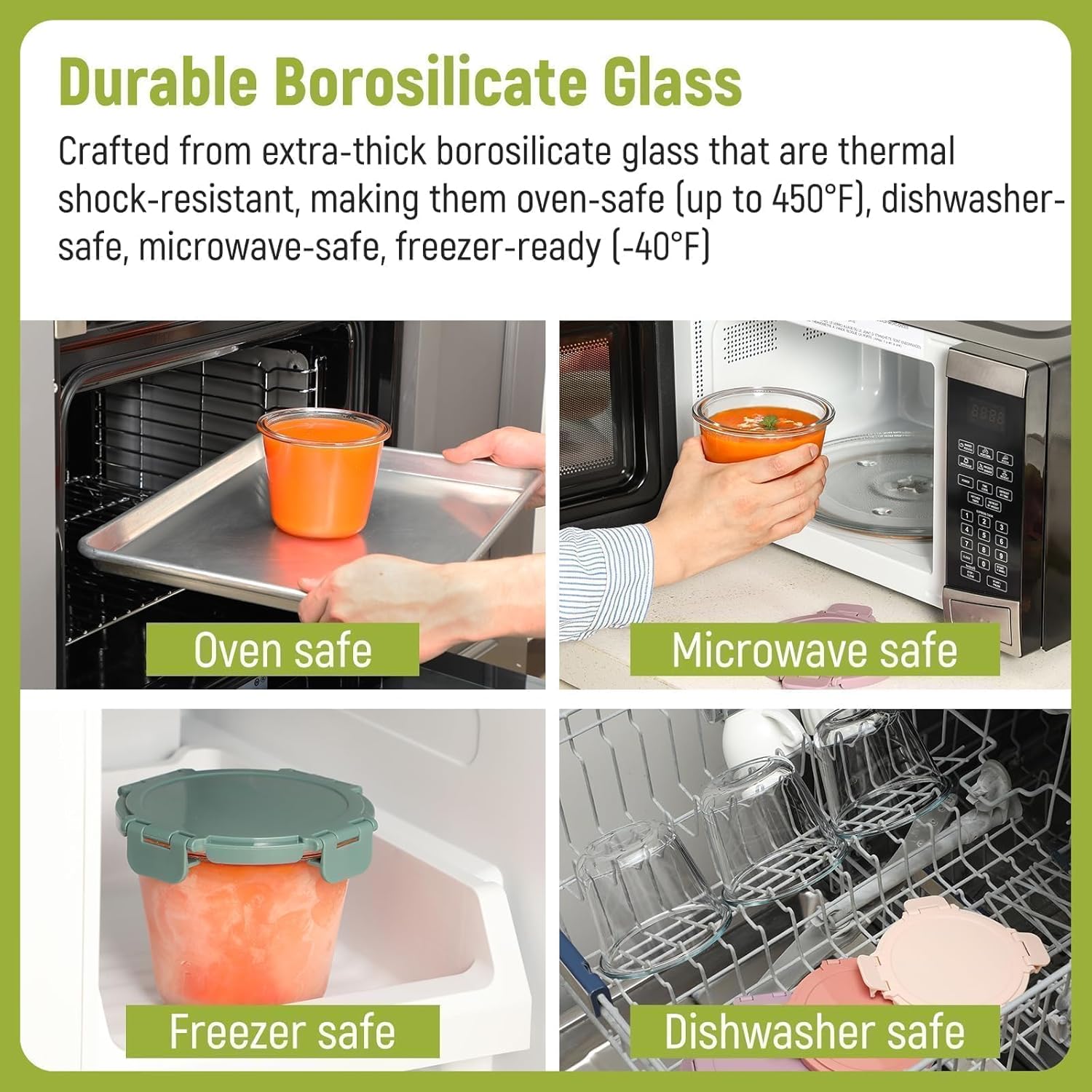 [UPGRADED LID] 6 Sets 3 Cup/24 - Food Storage Containers Glass บทวิจารณ์และราคา