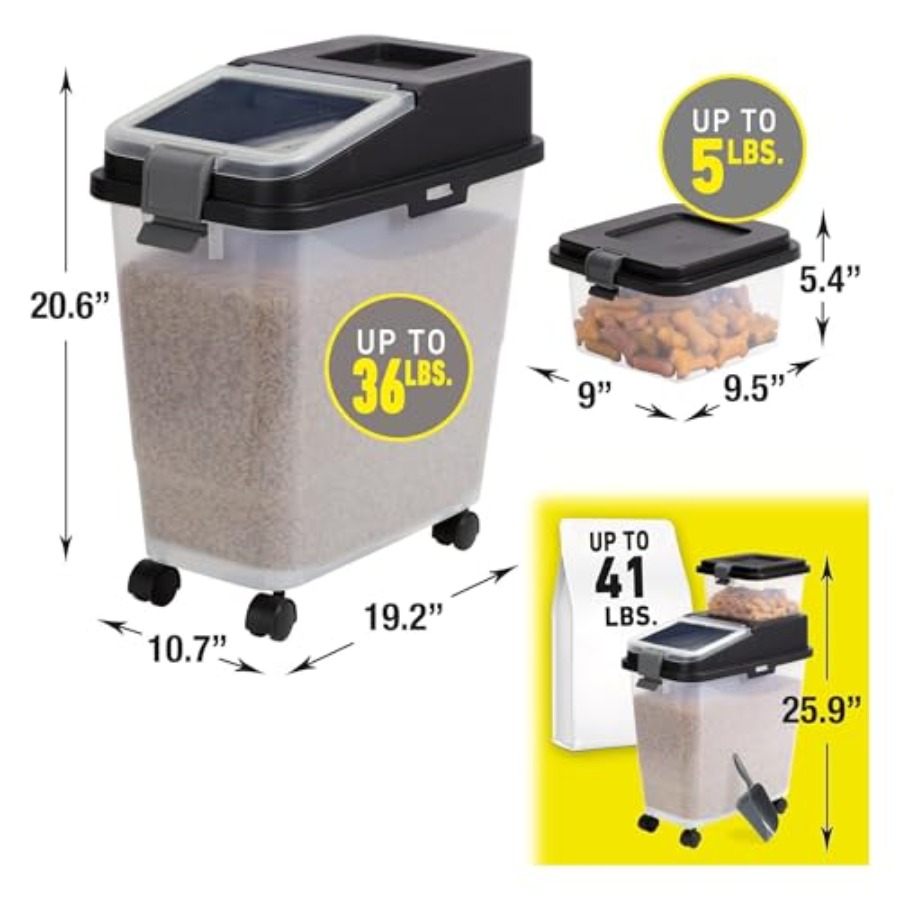 3 Piece Airtight Dog Food Stor - Food Storage With Scoop บทวิจารณ์และราคา