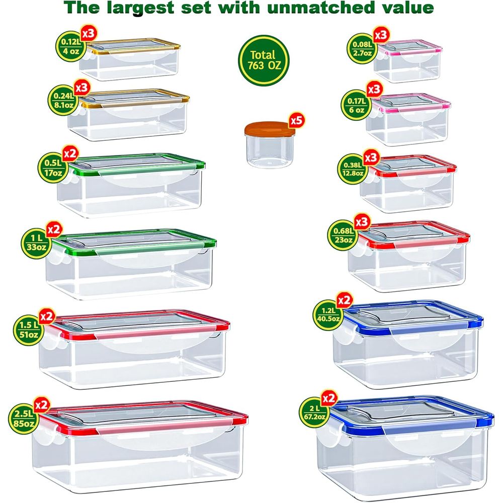 70 Pcs Large Food Storage Cont - Food Storage Box Large บทวิจารณ์และราคา