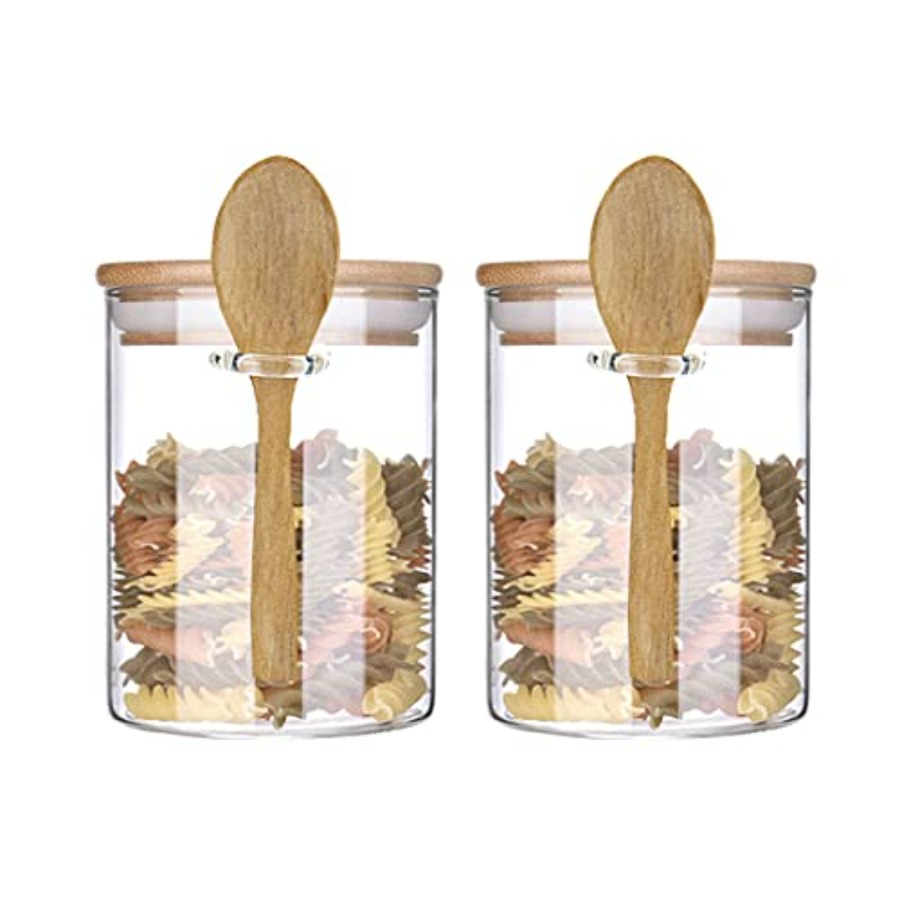 Glass Jar Containers with Bamb - Food Storage With Scoop บทวิจารณ์และราคา
