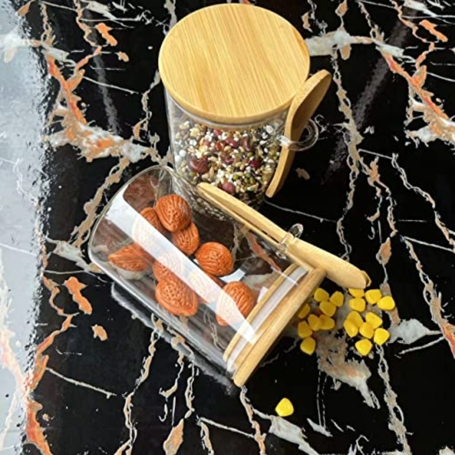 Glass Jar Containers with Bamb - Food Storage With Scoop บทวิจารณ์และราคา