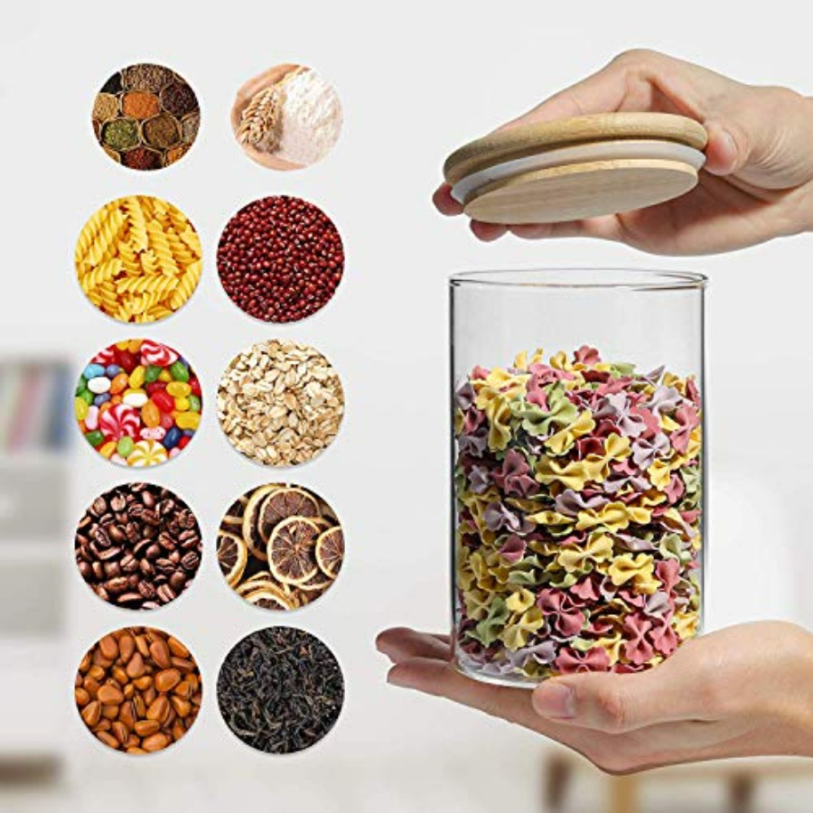 Glass Jar Containers with Bamb - Food Storage With Scoop บทวิจารณ์และราคา