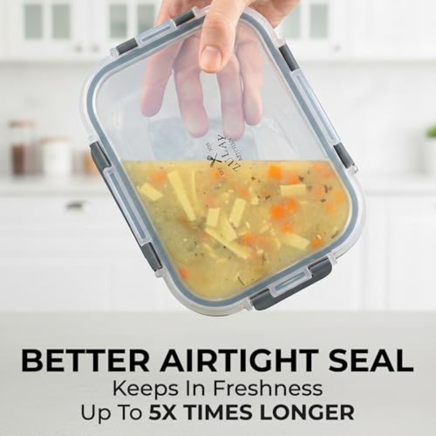 5 Piece Large 36oz Glass Tuppe - Food Storage Tupperware บทวิจารณ์และราคา